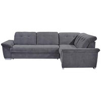 ECKSOFA in Dunkelgrau  - Dunkelgrau/Silberfarben, Design, Kunststoff/Textil (285/206cm) - Livetastic