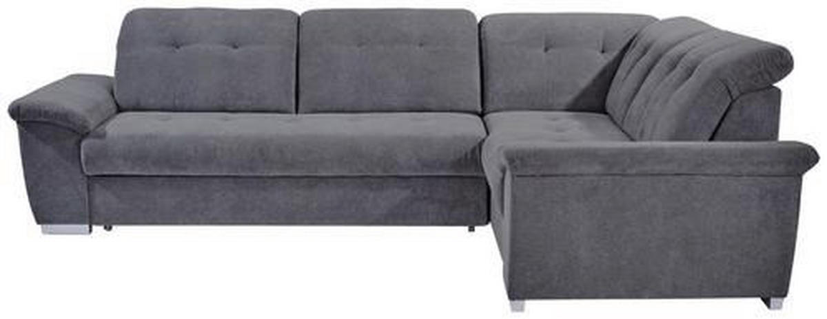 ECKSOFA in Dunkelgrau  - Dunkelgrau/Silberfarben, Design, Kunststoff/Textil (285/206cm) - Livetastic