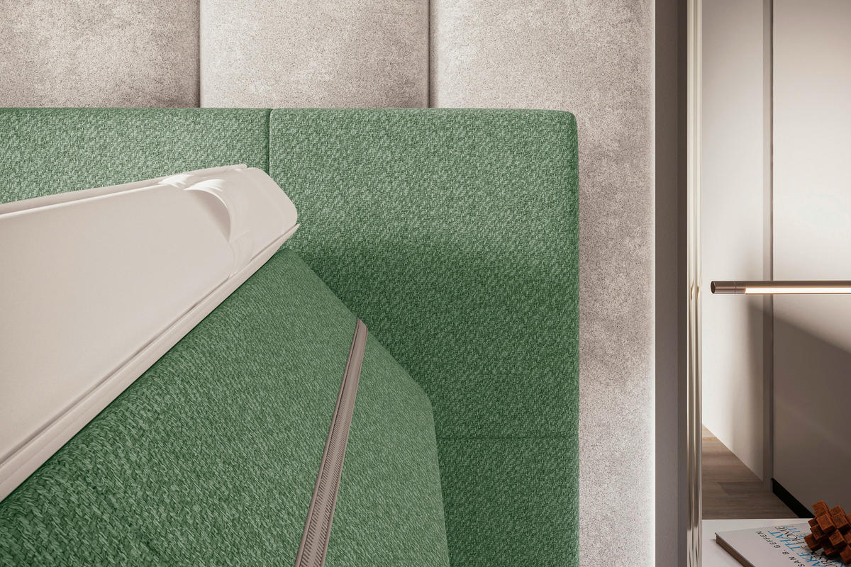 BOXBETT 180/200 cm  in Grün  - Grün, KONVENTIONELL, Kunststoff/Textil (180/200cm) - Boxxx