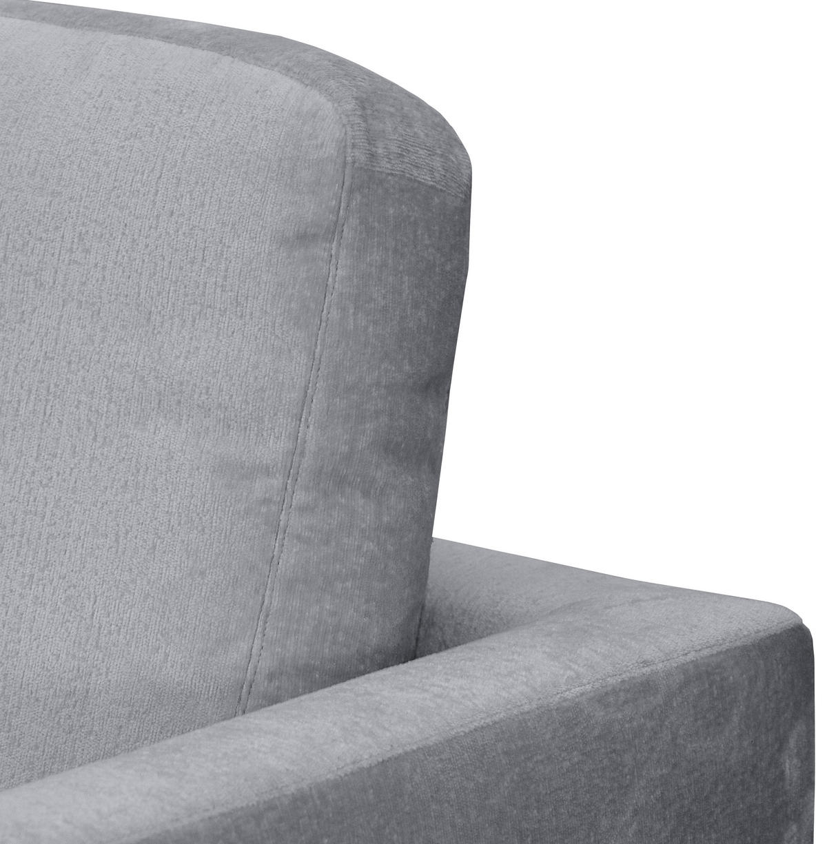 ECKSOFA Grau Chenille  - Silberfarben/Grau, KONVENTIONELL, Textil/Metall (143/284cm) - Carryhome
