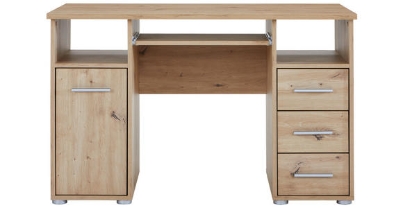 SCHREIBTISCH 120/67/75 cm  in Eiche Artisan  - Silberfarben/Eiche Artisan, Basics, Holz/Kunststoff (120/67/75cm) - Carryhome