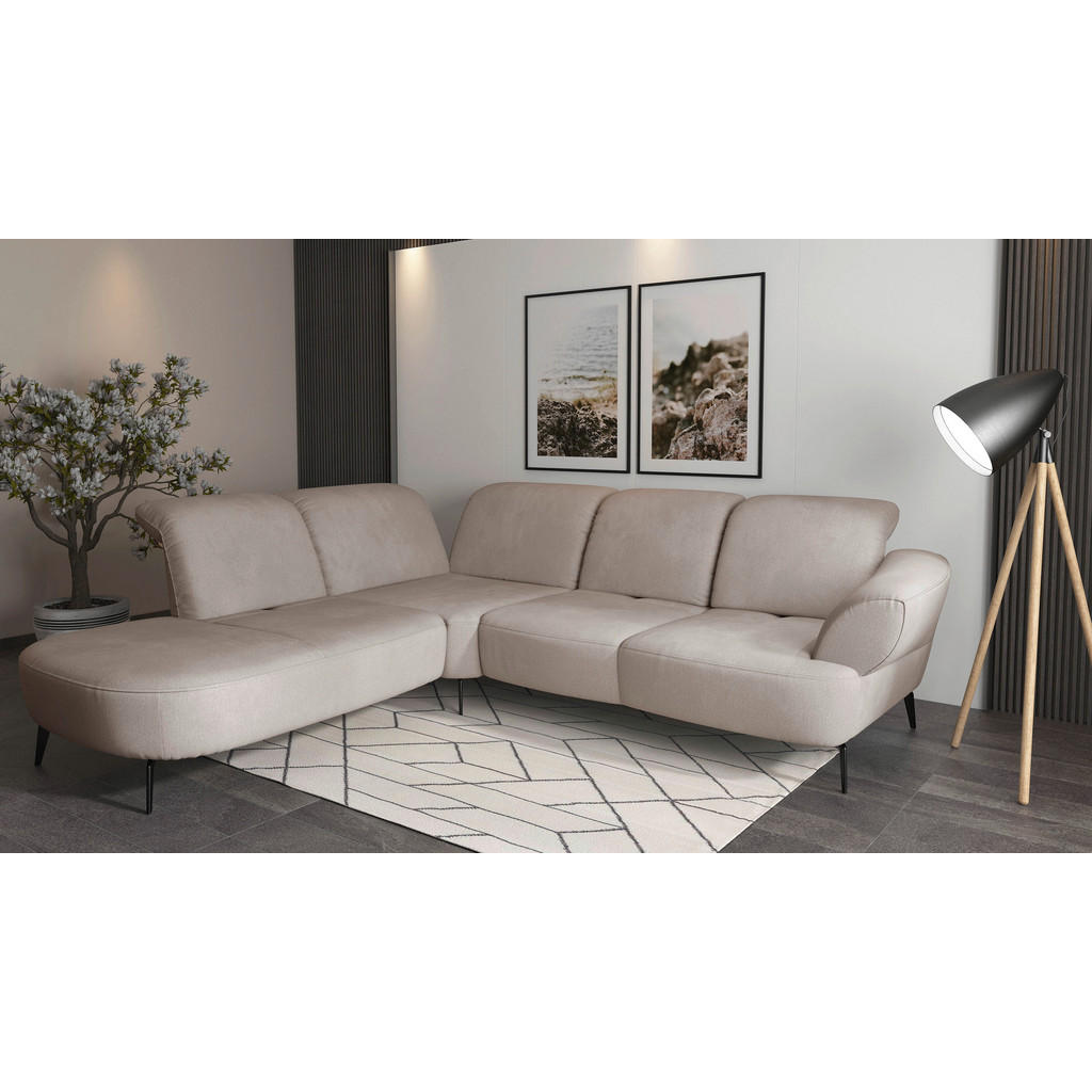 Sit & More ROHOVÁ SEDAČKA, textil, sivobéžová