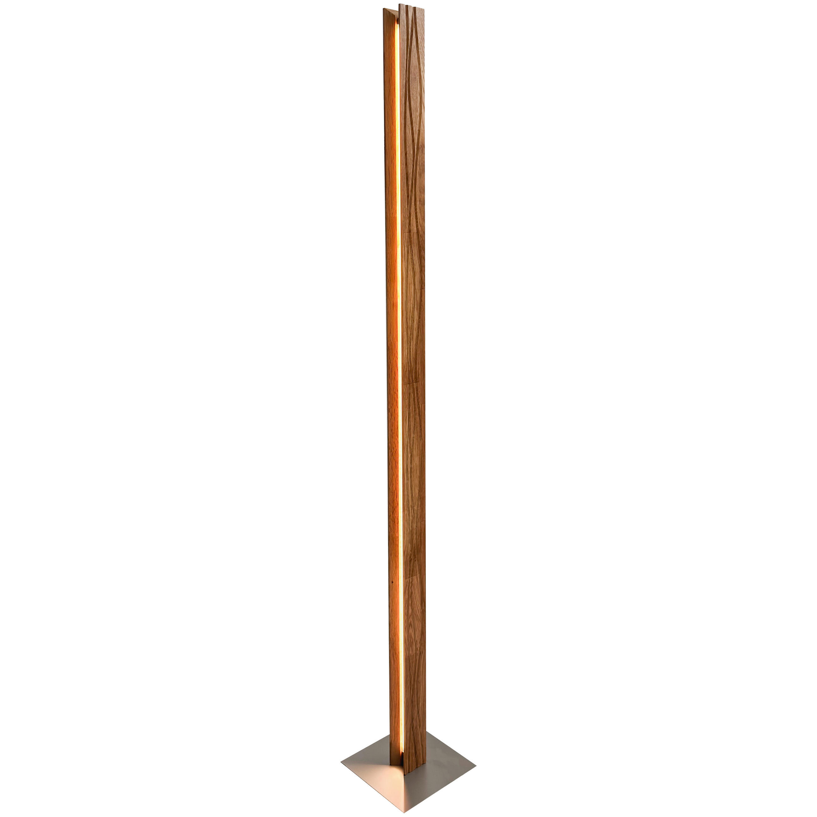 LED-STEHLEUCHTE 21/150 cm    - Silberfarben, Natur, Holz/Metall (21/150cm) - Waldwelt