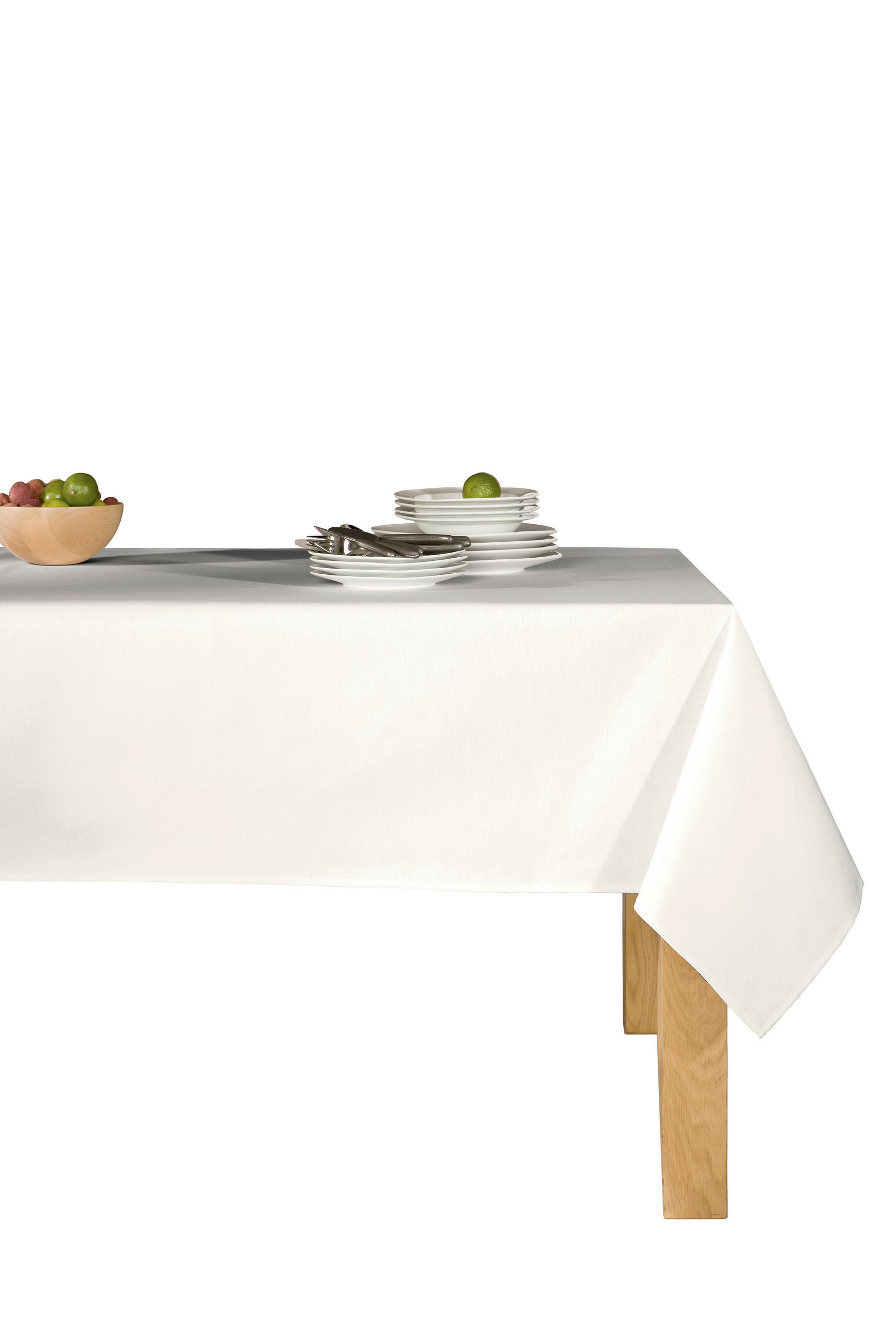 TISCHDECKE Textil Weiss 150/250 cm  - Weiss, Basics, Textil (150/250cm)