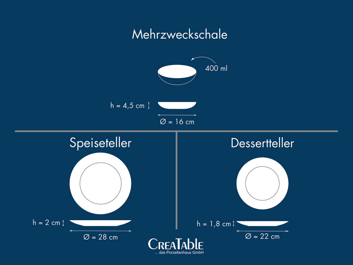 SERVIS Unico Toscania 12 delar  - vit/cremefärgad, Basics, keramik - Creatable