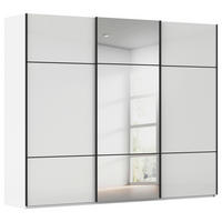 SCHWEBETÜRENSCHRANK 242/223/68 cm,  in Weiß, 3 Tür(en)  - Schwarz/Weiß, KONVENTIONELL, Glas/Holzwerkstoff (242/223/68cm) - Novel