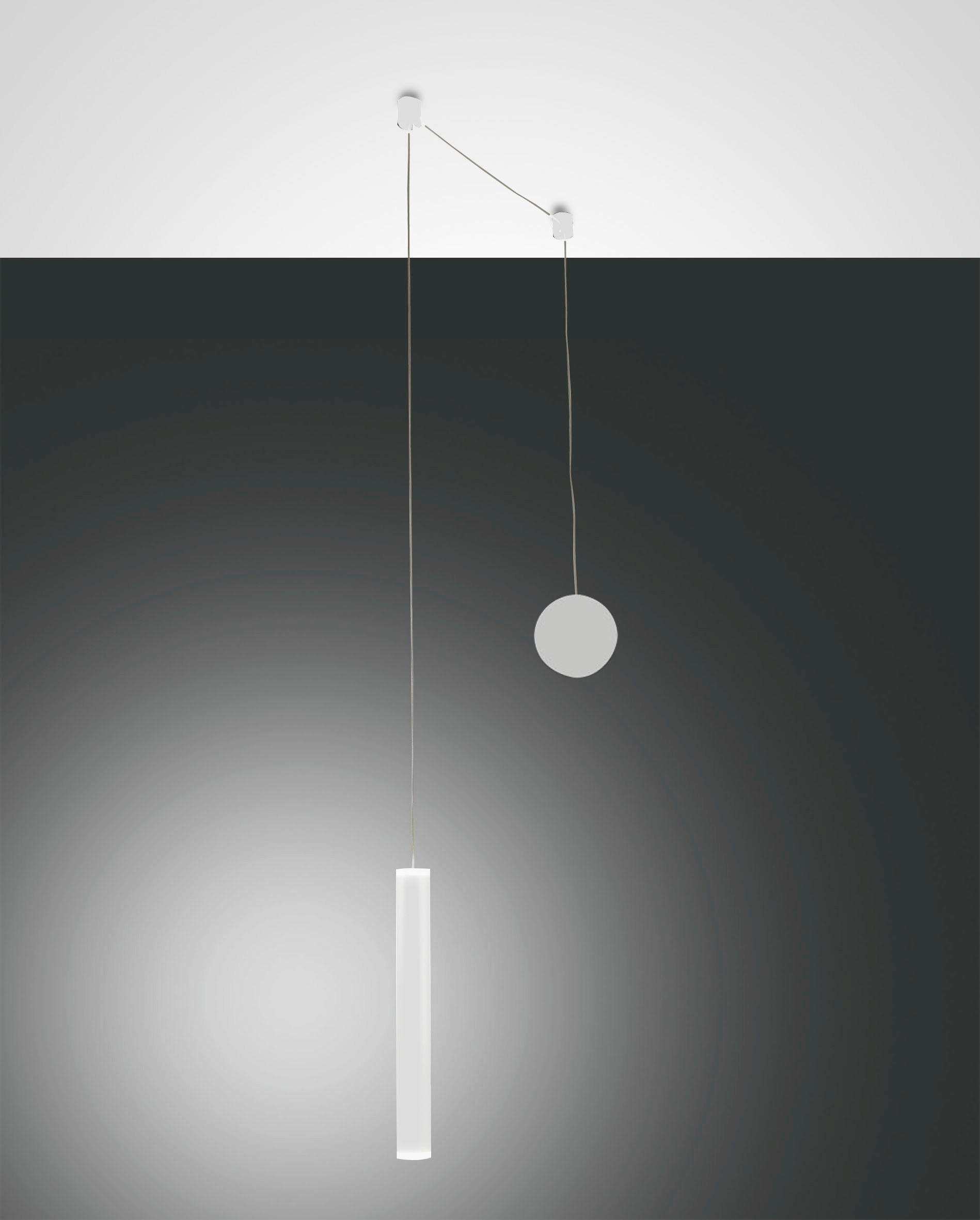 LED-PENDELLEUCHTE Prado 3,7/500 cm   - Weiß, Design, Metall (3,7/500cm) - Fabas Luce