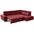 ECKSOFA in Samt Bordeaux  - Chromfarben/Bordeaux, KONVENTIONELL, Textil/Metall (271/206cm) - Carryhome