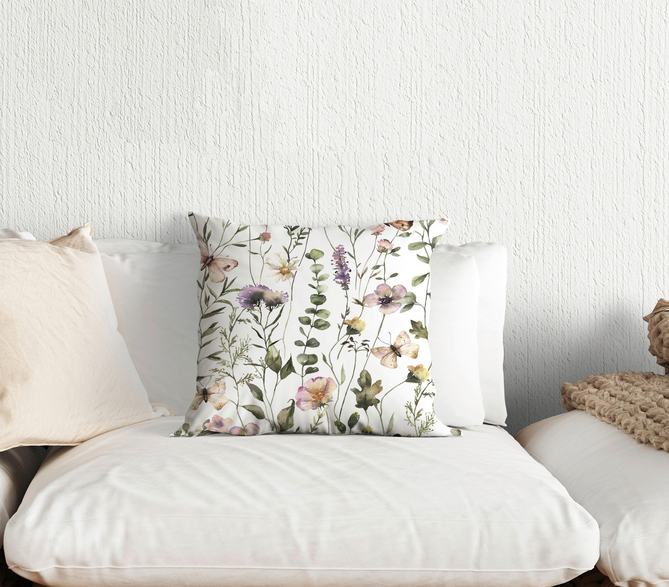 UKRASNI JASTUČIĆ 45/45 cm      FLORA  - bijela, Romantično / ladanjski, tekstil (45/45cm) - Esposa