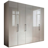 KLEIDERSCHRANK 250/236/58 cm,  in Grau, 5-türig  - Schieferfarben/Grau, KONVENTIONELL, Glas/Holzwerkstoff (250/236/58cm) - Novel