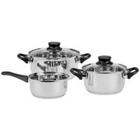 SET DE OALE 5 piese  - străveziu/culoare inox, Design, sticlă/metal - Luca Bessoni