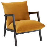 FOTELJA tekstil  žuta   - wenge boje/žuta, Design, tekstil/drvo (63/76/80cm) - Carryhome