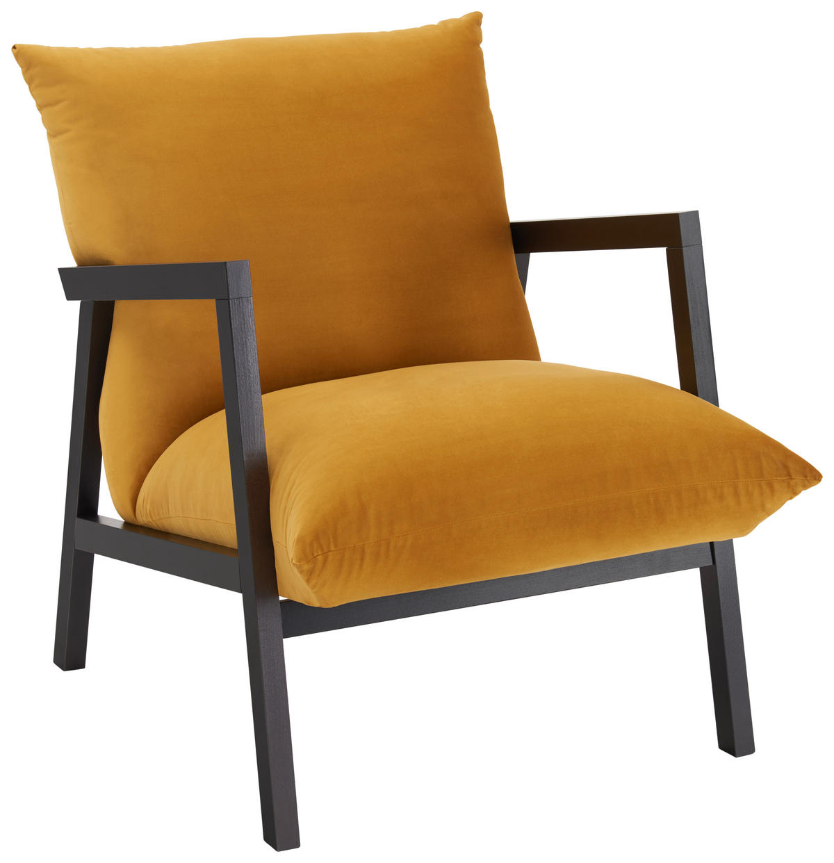 FOTELJA tekstil  žuta   - wenge boje/žuta, Design, tekstil/drvo (63/76/80cm) - Carryhome