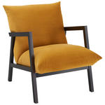 SESSEL in Mikrofaser Gelb  - Wengefarben/Gelb, Design, Holz/Textil (63/76/80cm) - Carryhome
