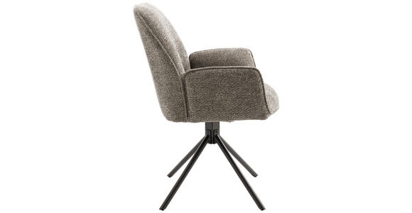 ARMLEHNSTUHL  in Eisen Struktur  - Anthrazit/Schwarz, Design, Textil/Metall (59/88/63cm) - Carryhome