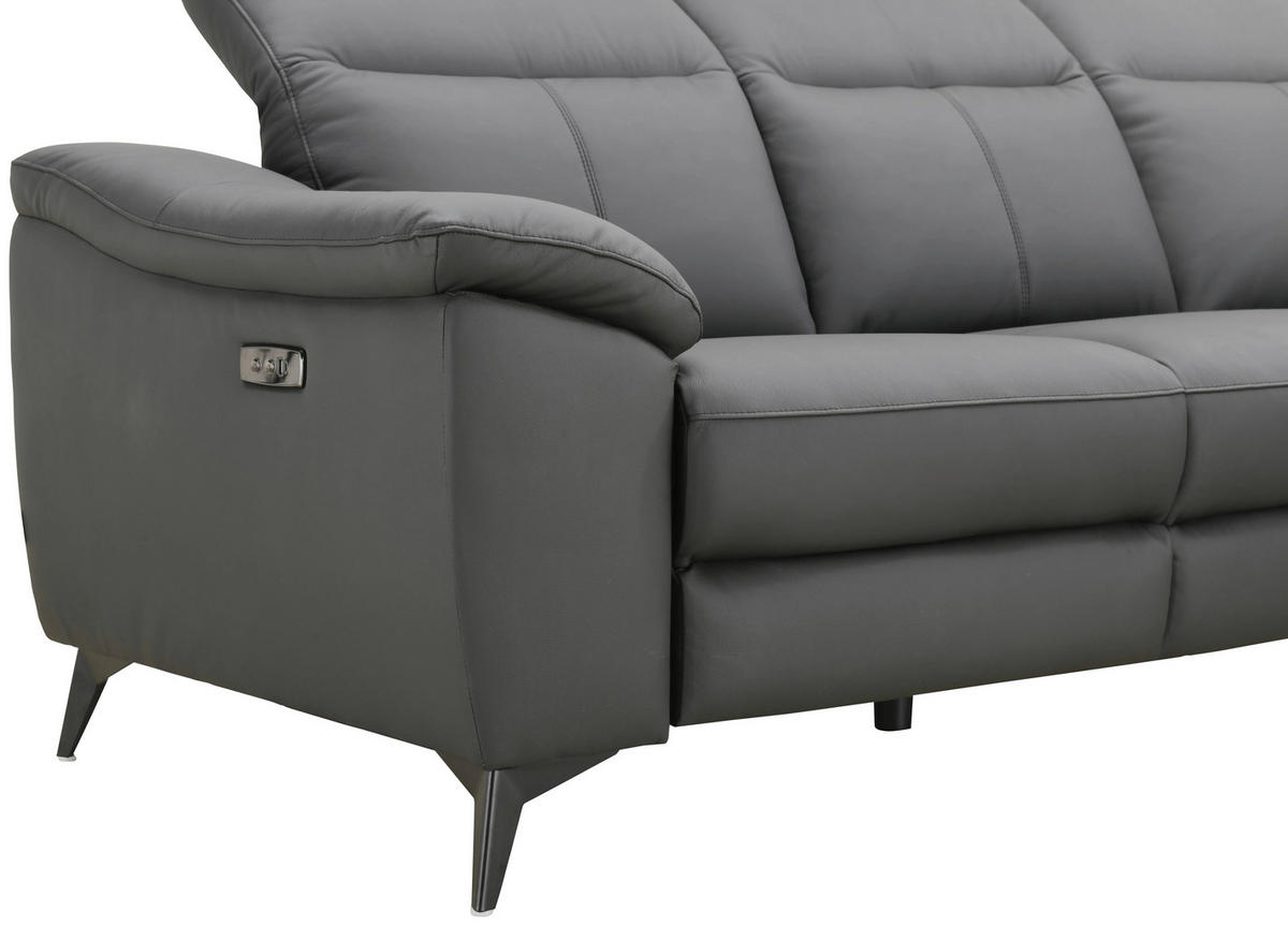 ECKSOFA  Lederlook Kombination Echtleder/Lederlook Schwarz  - Schwarz, Design, Leder/Textil (254/168cm) - Xora