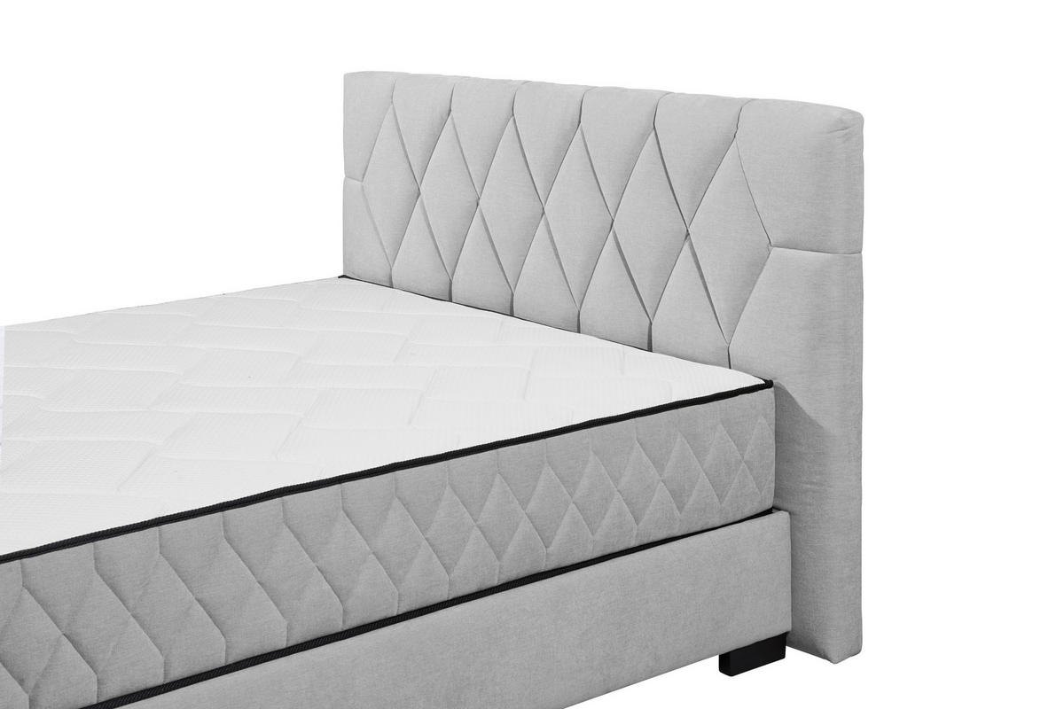 BOXBETT 160/200 cm  in Hellgrau  - Hellgrau/Schwarz, MODERN, Holzwerkstoff/Kunststoff (160/200cm) - MID.YOU