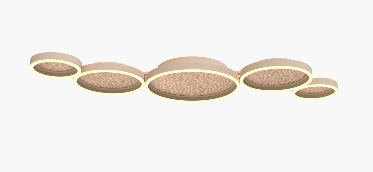 LED-DECKENLEUCHTE 125/55/8 cm   - Sandfarben, Design, Kunststoff/Metall (125/55/8cm)