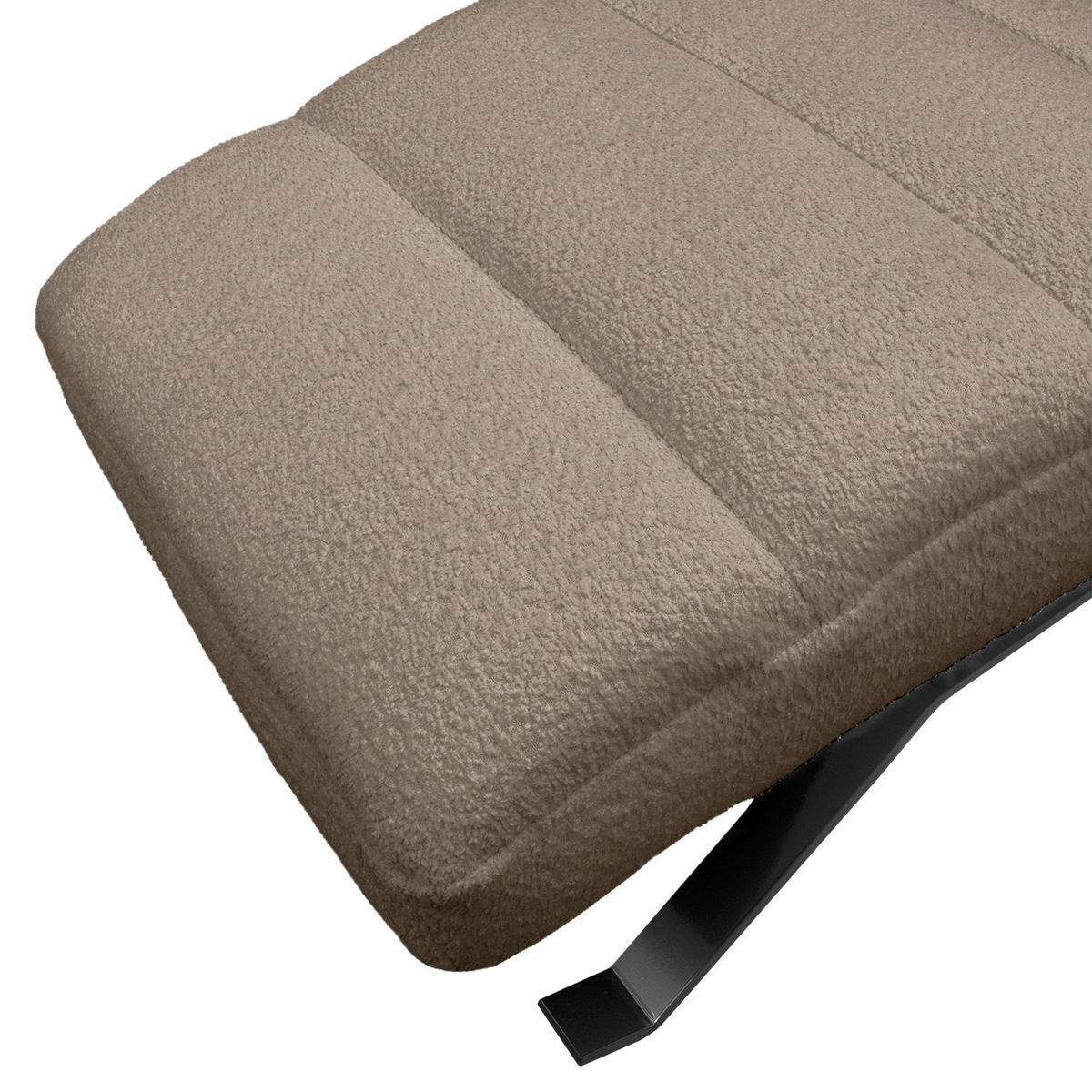 RELAXLIEGE in Bouclé Braun  - Schwarz/Braun, Design, Textil/Metall (65/65-95/171cm) - Livetastic