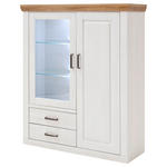 HIGHBOARD  118/142/40 cm 2 Schublade(n)  - Eichefarben/Schwarz, LIFESTYLE, Glas/Holzwerkstoff (118/142/40cm) - Landscape