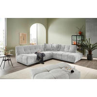 ECKSOFA Chenille Silberfarben  - Silberfarben/Schwarz, Modern, Kunststoff/Textil (284/250cm) - Livetastic