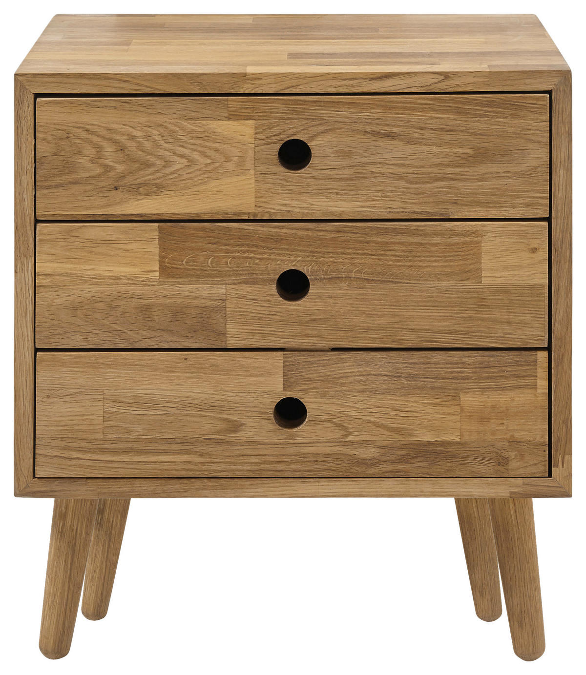 NACHTKÄSTCHEN in massiv Eiche Eichefarben  - Eichefarben, Natur, Holz (42/45/35cm)