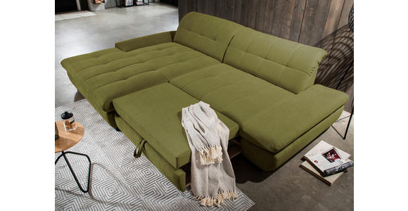 ECKSOFA in Mikrofaser Grün 198/290 cm - Schwarz/Grün, Design, Textil/Metall (198/290cm) - Xora