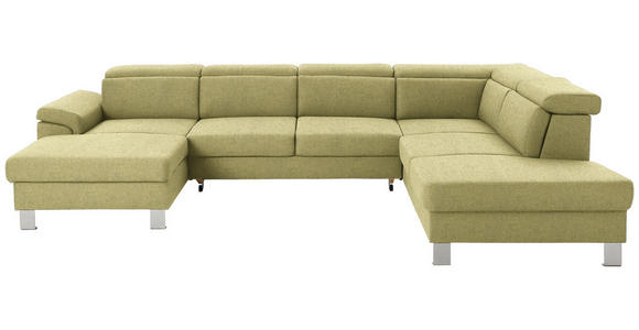 WOHNLANDSCHAFT  in Webstoff Grün  - Silberfarben/Grün, Design, Textil/Metall (168/320/226cm) - Xora