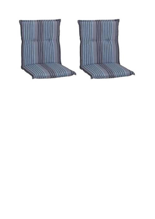 SADA POLSTRŮ NA ŽIDLI 2 ks, 98/46/8 cm - modrá/antracitová, Basics, textil (98/46/8cm) - Gardenson