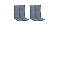 SESSELAUFLAGE in Anthrazit, Blau Streifen  - Blau/Anthrazit, Basics, Textil (98/46/8cm) - Gardenson