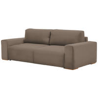SCHLAFSOFA in Flachgewebe Braun  - Buchefarben/Schwarz, Konventionell, Holz/Kunststoff (255/86/123cm) - Livetastic