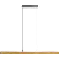 LED-PENDELLEUCHTE 121/6/105-160 cm    - Weiss/Silberfarben, Design, Holz/Kunststoff (121/6/105-160cm) - Herzblut