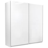 SCHIEBETÜRENSCHRANK 200/210/62 cm 2-türig Weiß  - Weiß Hochglanz/Alufarben, MODERN, Holzwerkstoff/Metall (200/210/62cm) - MID.YOU