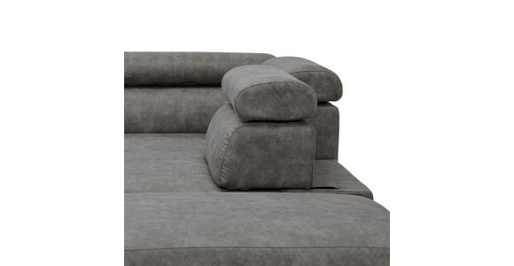 ECKSOFA in Lederlook Grau  - Schwarz/Grau, Design, Kunststoff/Textil (263/230cm) - Hom`in