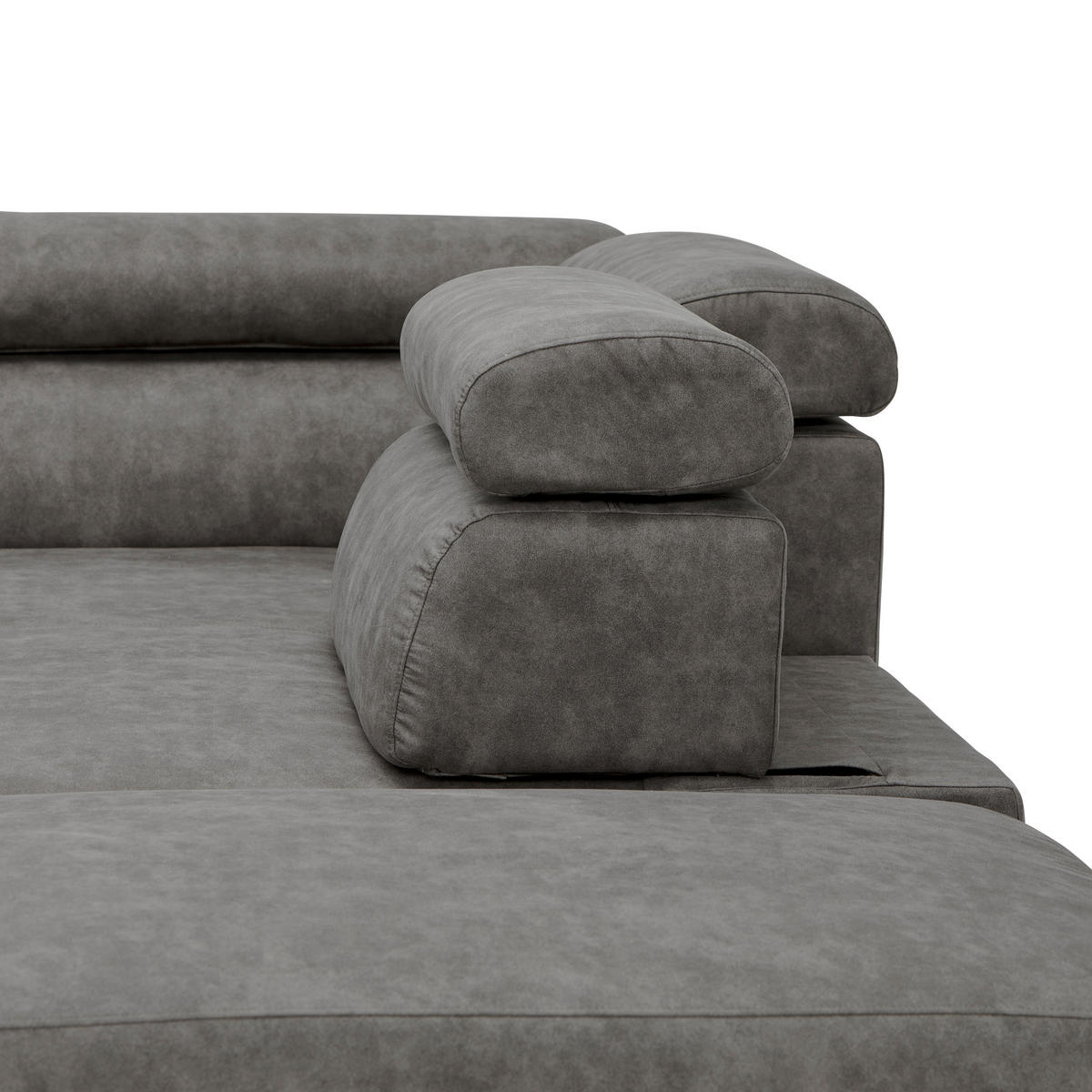 ECKSOFA in Lederlook Grau  - Schwarz/Grau, Design, Kunststoff/Textil (263/230cm) - Hom`in