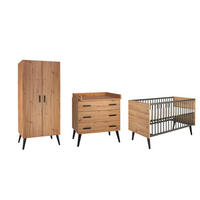 BABYZIMMER  - Anthrazit/Eiche Artisan, Basics, Holz/Holzwerkstoff - Schardt