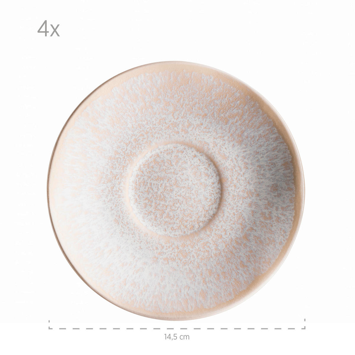 KAFFEESERVICE Frozen 8-teilig  - Weiss, Basics, Keramik (13,5/6,5/10cm) - Mäser
