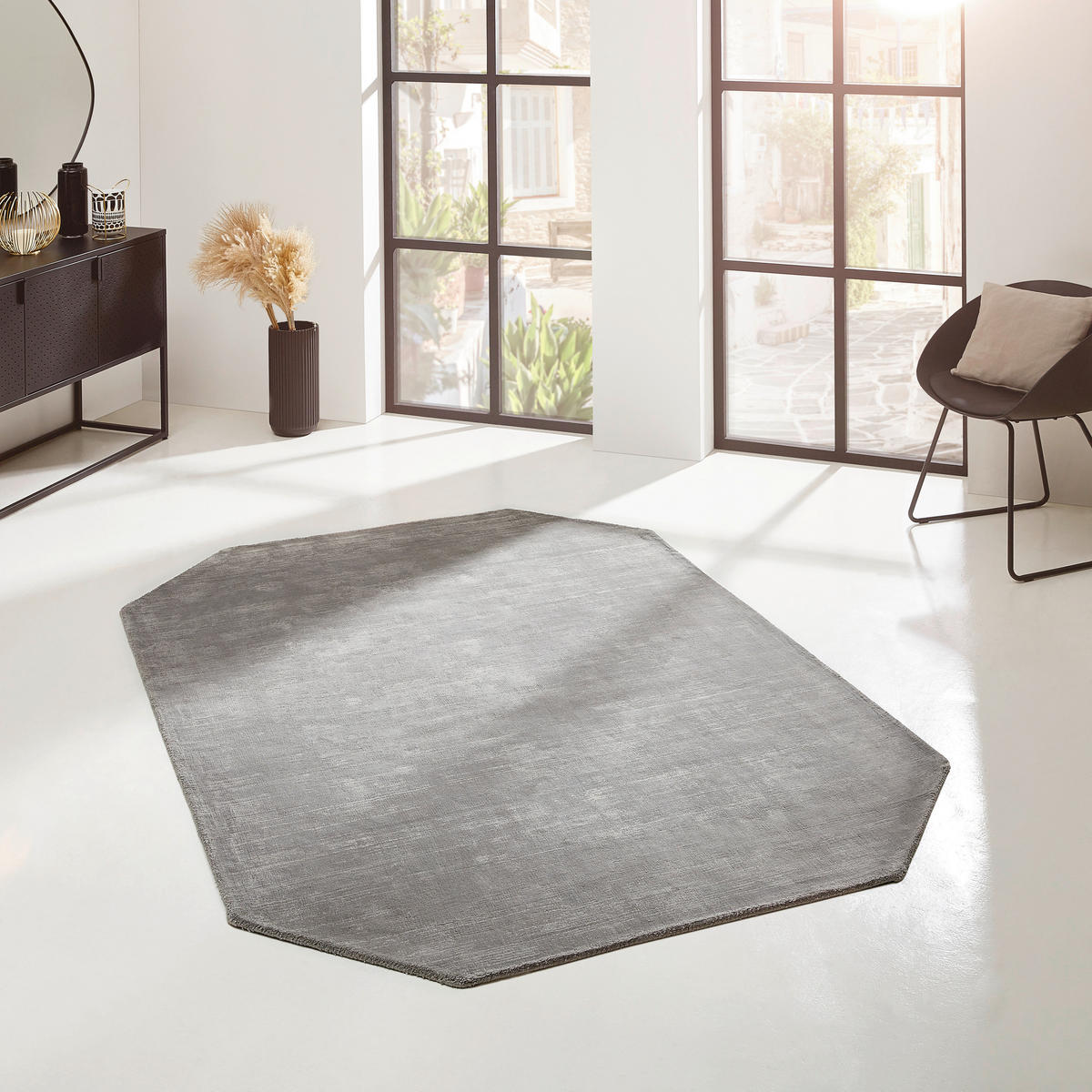 TKANÝ KOBEREC, 120/180 cm šedá - šedá, Design, textil (120/180cm) - Novel