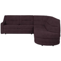 ECKSOFA in Flachgewebe Dunkelbraun  251/285 cm  - Dunkelbraun/Schwarz, KONVENTIONELL, Kunststoff/Textil (251/285cm) - Sedda