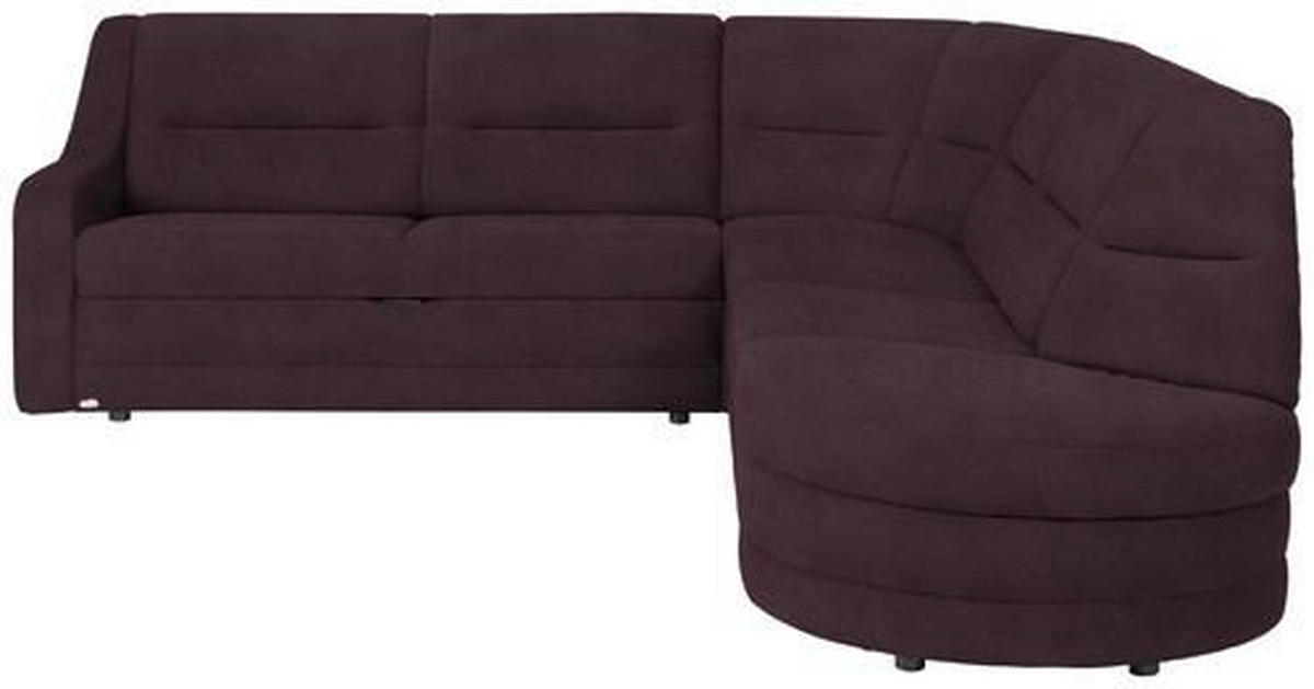 ECKSOFA in Flachgewebe Dunkelbraun  251/285 cm  - Dunkelbraun/Schwarz, KONVENTIONELL, Kunststoff/Textil (251/285cm) - Sedda