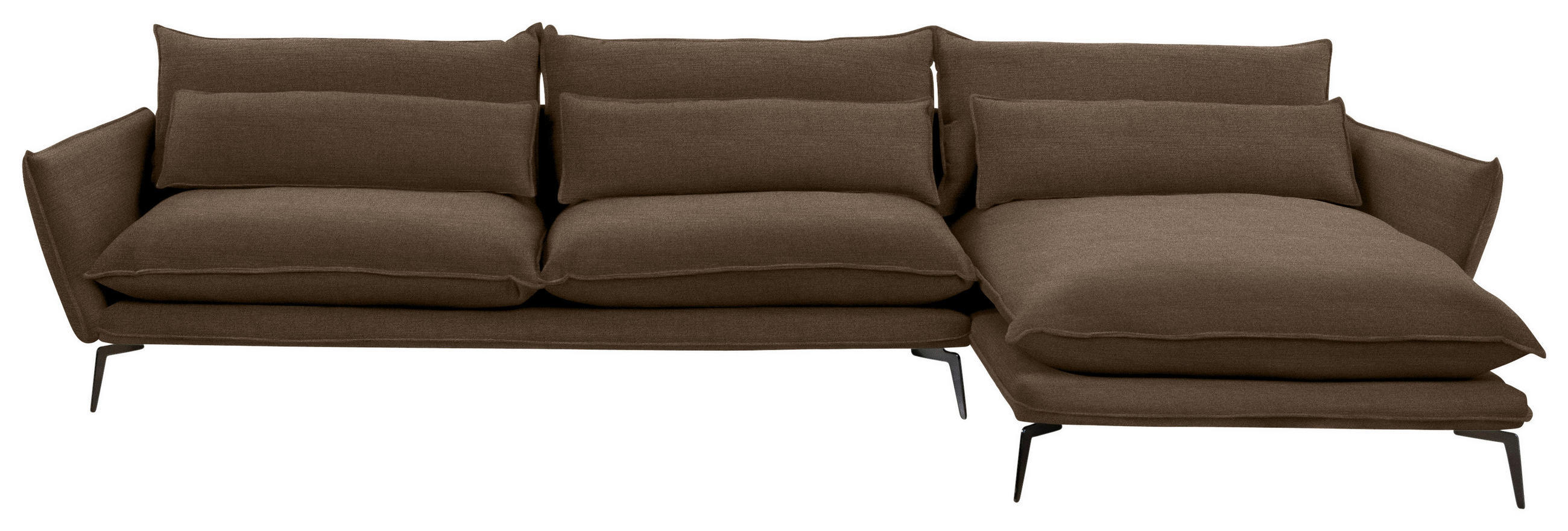 HÖRNSOFFA i flatväv brun  - brun/svart, Design, metall/textil (338/165cm) - Livetastic