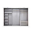 SCHWEBETÜRENSCHRANK 300/216/65 cm 3-türig Weiß, Weiß Hochglanz  - Weiß Hochglanz/Weiß, MODERN, Holzwerkstoff/Metall (300/216/65cm) - Hom`in