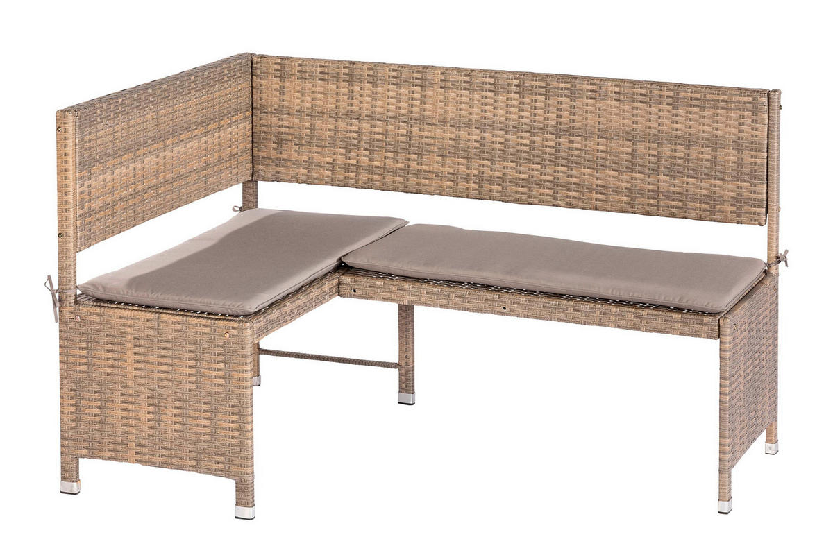 GARTENSET 3-teilig Stahl 3-teilig  - Naturfarben, KONVENTIONELL, Kunststoff/Textil - Gardenson