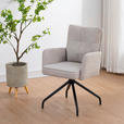 ARMLEHNSTUHL  Sitzfläche 180° drehbar Mikrofaser  - Beige/Schwarz, Design, Textil/Metall (60/90/68cm) - Carryhome