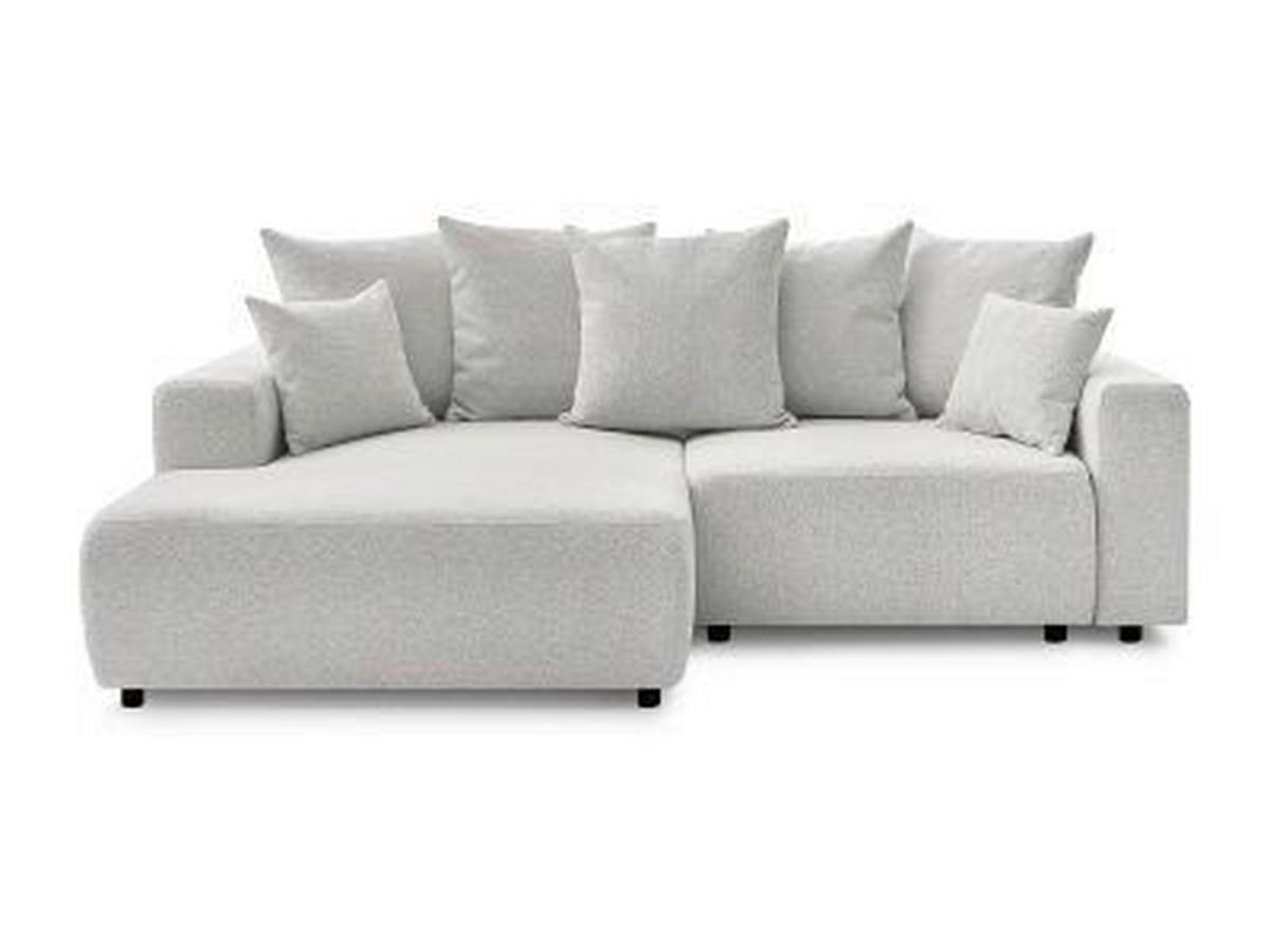 ECKSOFA Ottomane links  ATILLA Hellgrau Flachgewebe  - Hellgrau/Schwarz, MODERN, Kunststoff/Textil (149/244cm)
