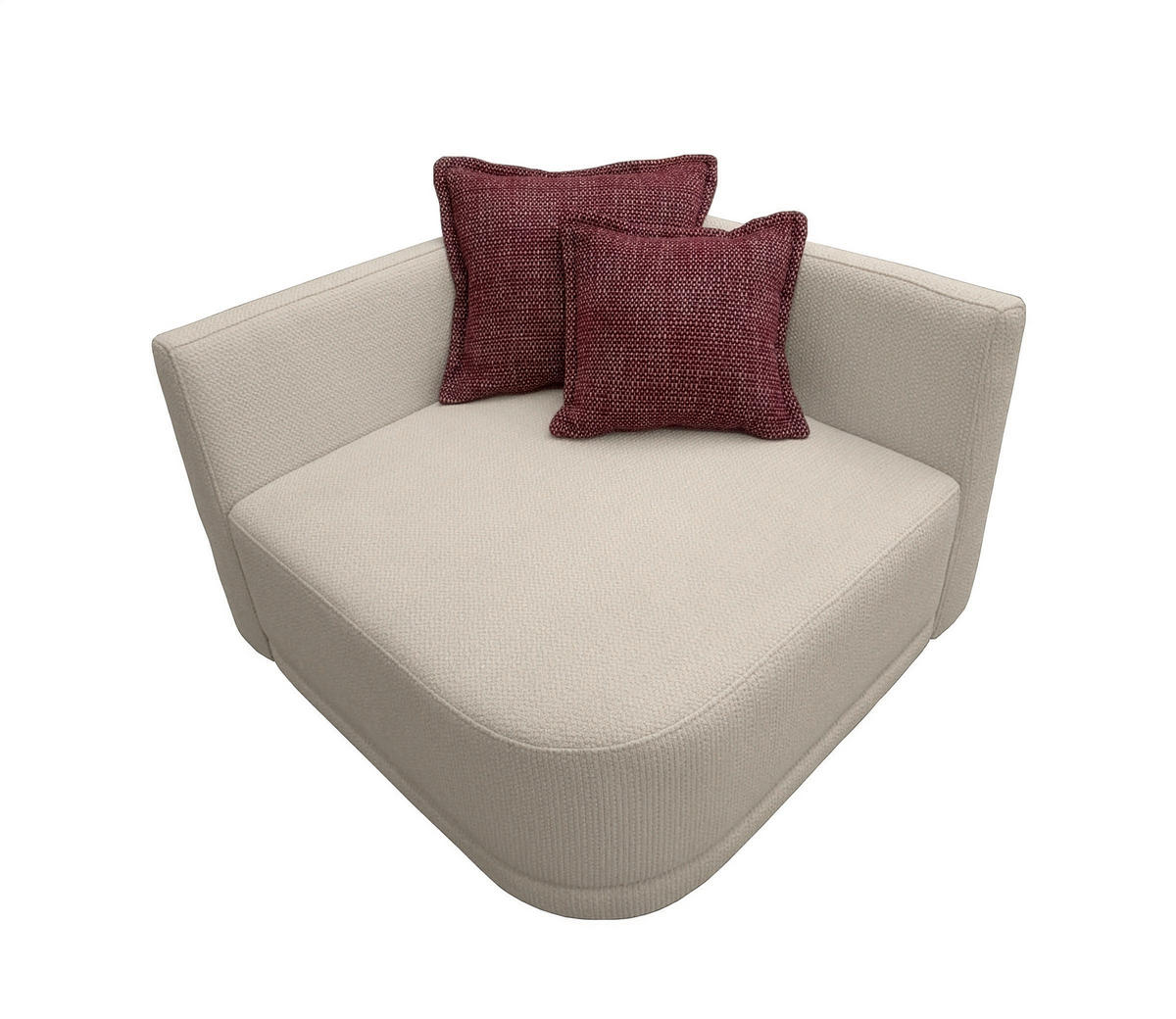 SOFA ZURI Struktur Naturfarben  - Rot/Schwarz, Trend, Kunststoff/Textil (110/75/115cm) - Livetastic