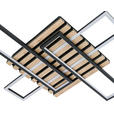 LED-DECKENLEUCHTE 73,5/66,5/7,5 cm   - Eichefarben/Schwarz, Natur, Holzwerkstoff/Kunststoff (73,5/66,5/7,5cm) - Novel