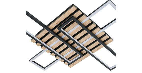 LED-DECKENLEUCHTE 73,5/66,5/7,5 cm - Eichefarben/Schwarz, Natur, Holzwerkstoff/Kunststoff (73,5/66,5/7,5cm) - Novel
