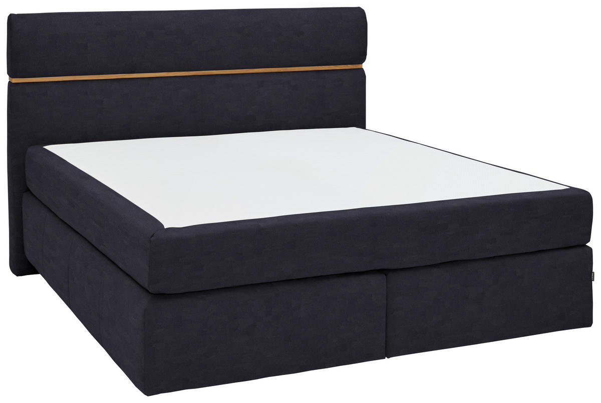 BOXSPRINGBETT 180/200 cm  in Graphitfarben, Eichefarben  - Eichefarben/Schwarz, KONVENTIONELL, Holz/Kunststoff (180/200cm) - Dieter Knoll