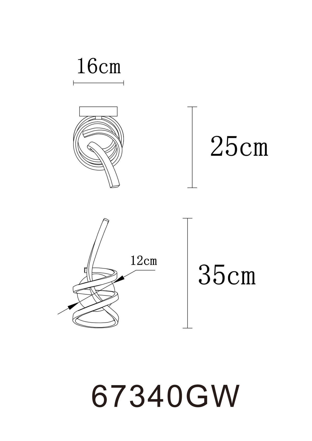 STROPNA LED-SVETILKA  IDUNA //3000 K/230 V/ - zlate barve/bela, Design, kovina/umetna masa (16/35cm) - Globo
